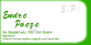 endre pocze business card